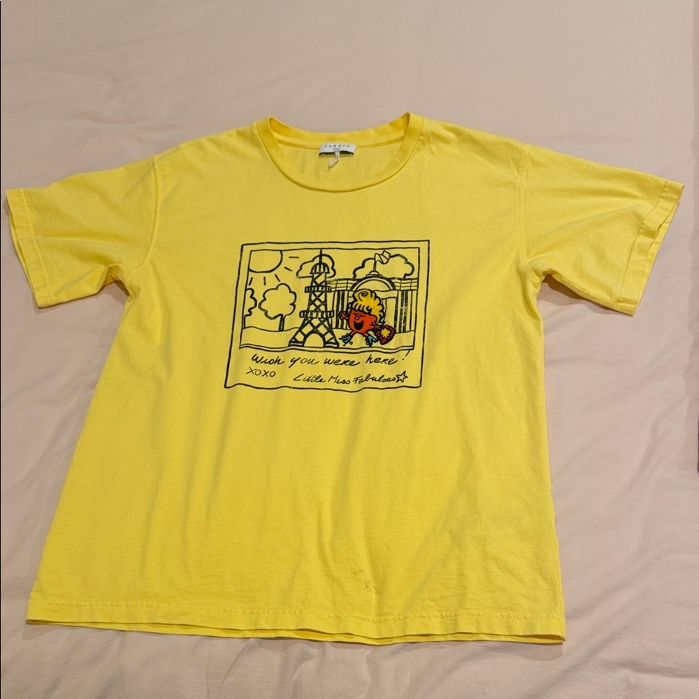 Sandro Yellow Graphic Short Sleeve Tee